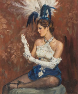 Artwork by Suganuma Kinroku, Show dancer (A), Made of oil on canvas