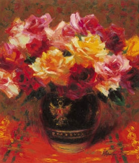 Artwork by Hyoichi Yamamoto, Roses, Made of oil on canvas