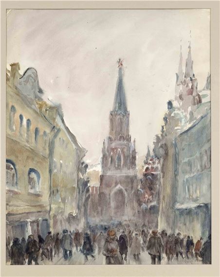 Moscow View, Street of the 25th October Seven (Nikol'skaya Street in Moscow) by Elisabeth Kluchevskaya, 1984