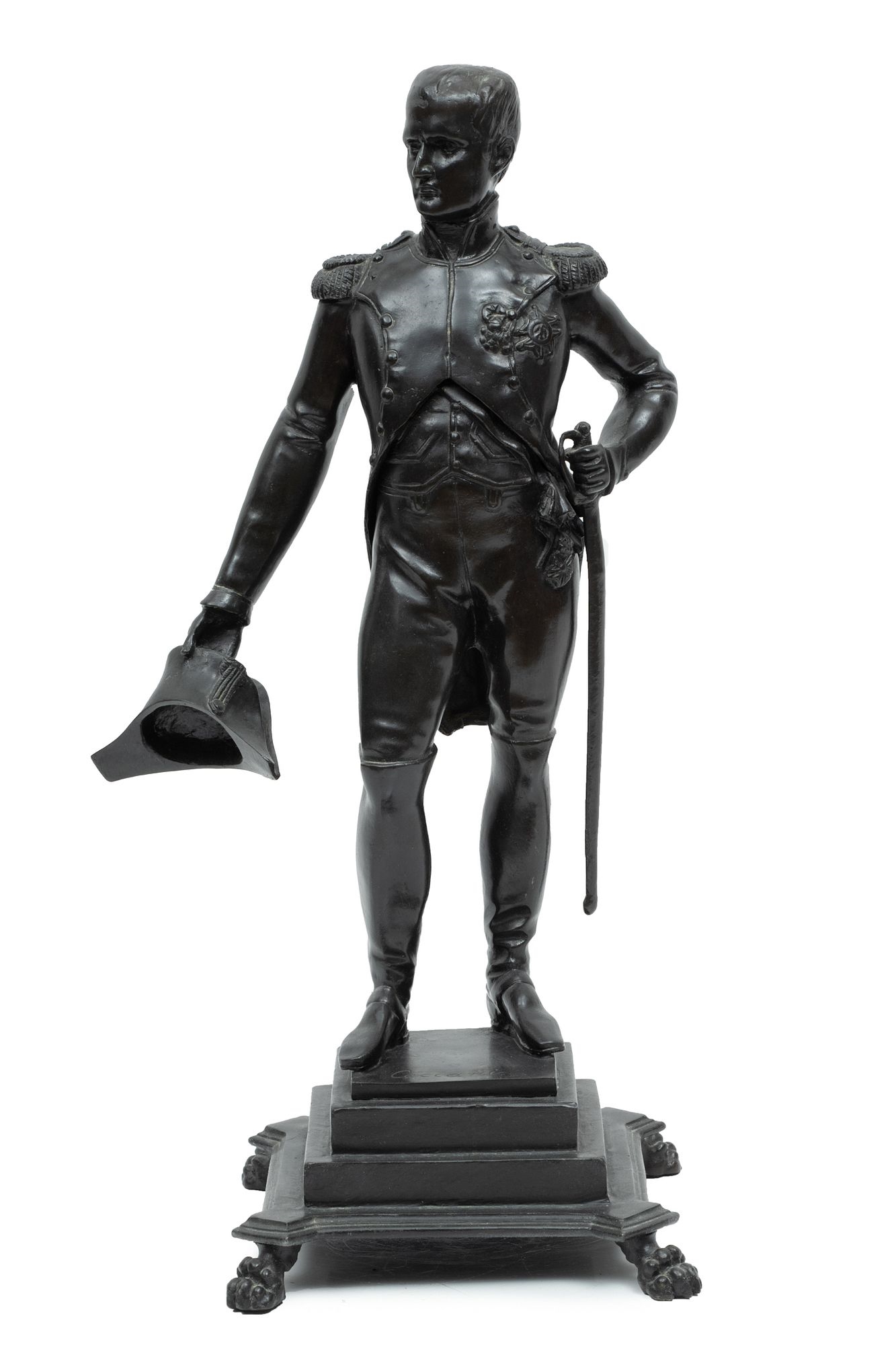 Artwork by Ceciani, Ceciani (Italian 19th C.) Bronze Sculpture Of Napoleon Saluting, H 19.5'' W 11'' L 8'', Made of Bronze Sculpture