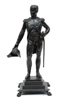 Ceciani (Italian 19th C.) Bronze Sculpture Of Napoleon Saluting, H 19.5'' W 11'' L 8'' - Ceciani