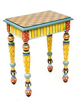 MacKenzie-Childs (American) Hand Painted Wood Game Table Ca. 2008, H 30'' W 16'' L 24'' - Mackenzie Childs
