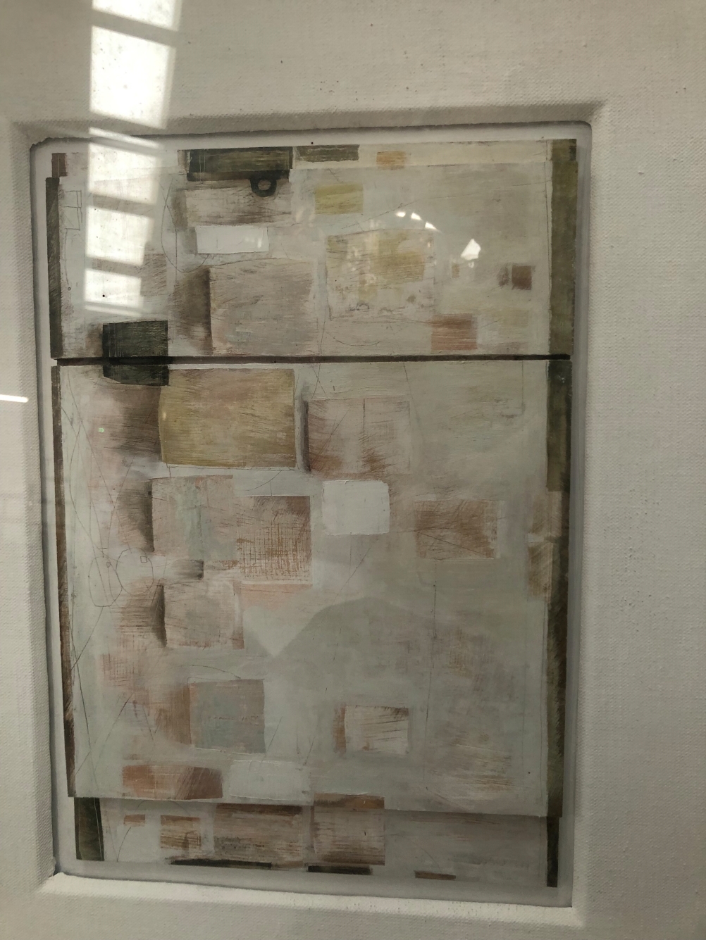 Artwork by Ffiona Lewis, POTS ACROSS - BLUE, TOGETHER WITH ANOTHER ENTITLED GREEN TABLE ACROSS, Made of oil on board