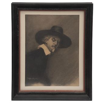 Untitled (retrato de hombre con sombrero) - T. Villar Posada