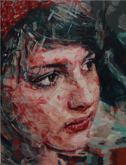 Liam O'Connor Head portrait of a young lady looking to her left Oil on canvas 122 x by Liam O'Connor