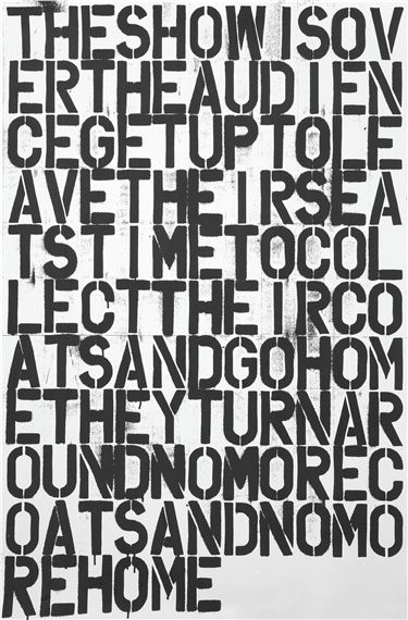 Untitled (The Show is Over) by Felix González-Torres, Christopher Wool, 1993