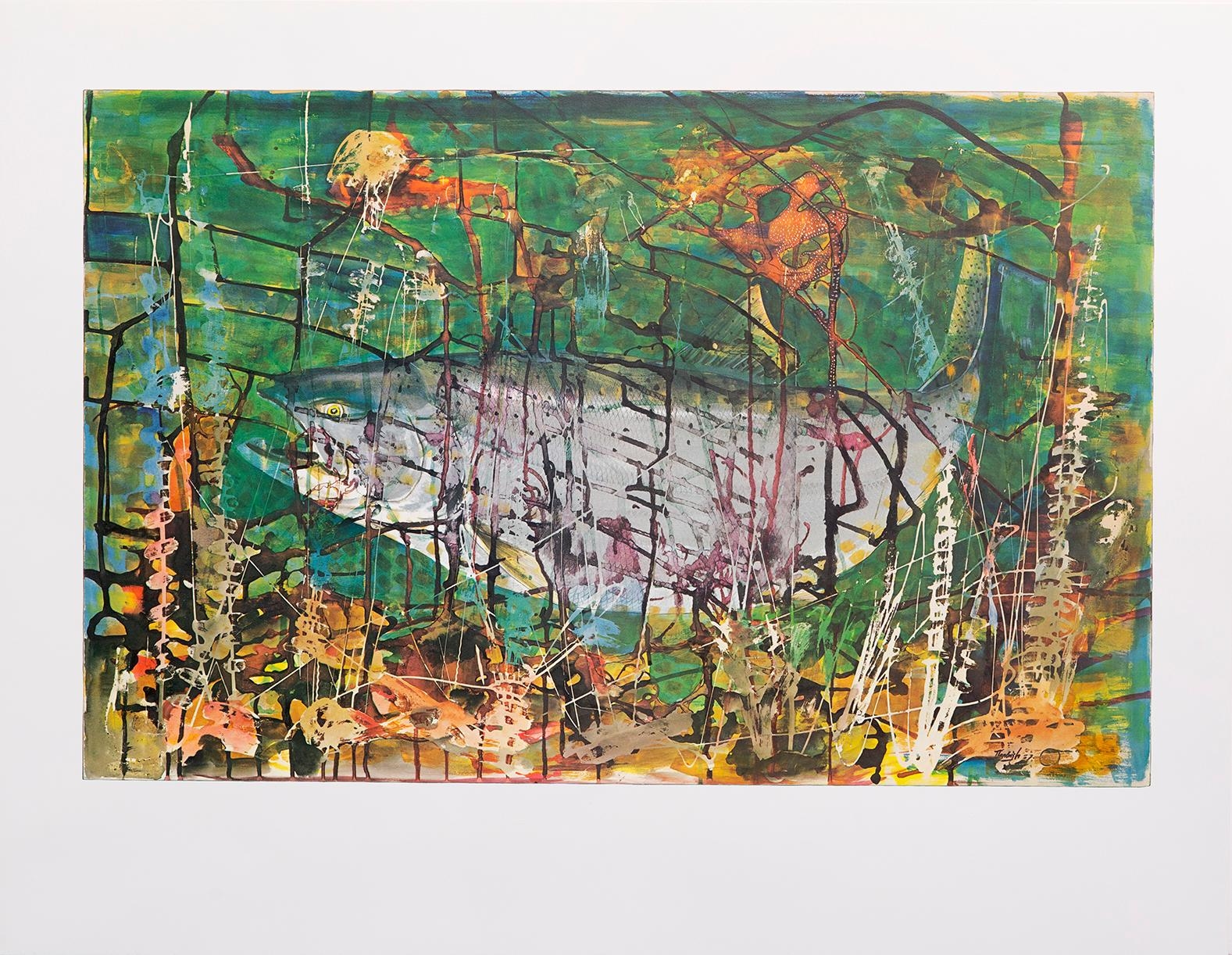 DAVID DENBIGH | Untitled - Salmon (1974) | MutualArt