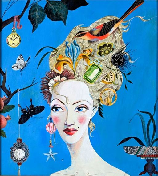 Olaf Hajek | SURREALISM FLOWERHEAD | MutualArt