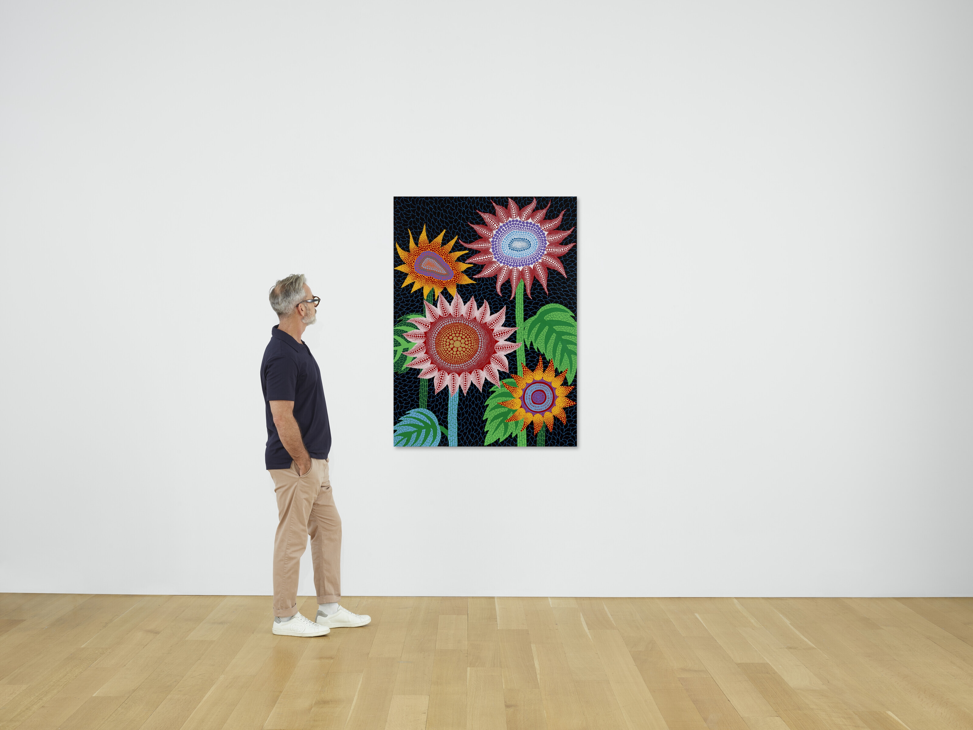 Artwork by Yayoi Kusama, Flowers, Made of acrylic on canvas