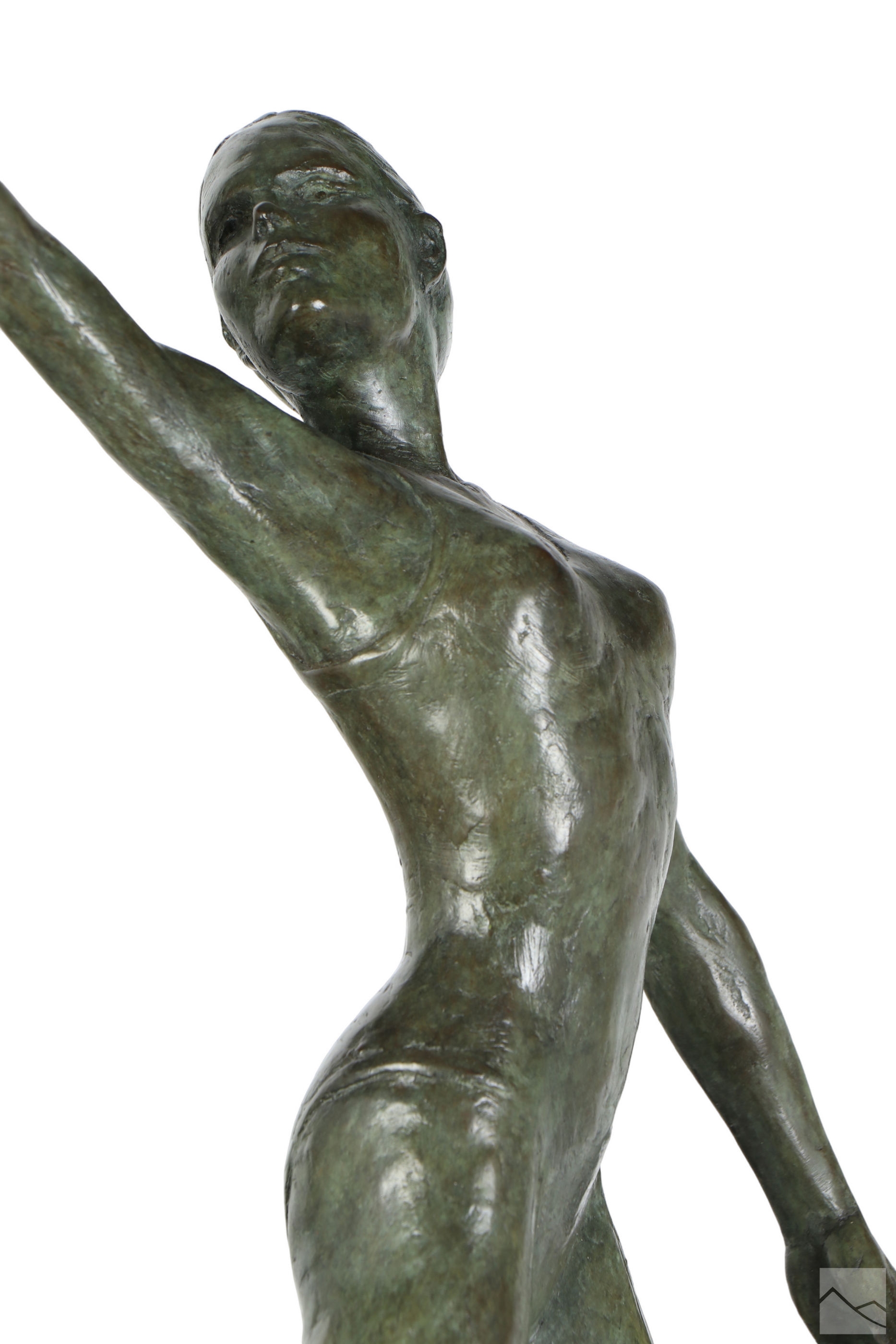 Artwork by Marc Mellon, Figural work depicting a female ballerina figure. Verdigris with lacquered finish, Made of Verdigris with lacquered
