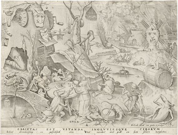 Nach. Gula - Völlerei by Pieter Brueghel the Elder, 1558