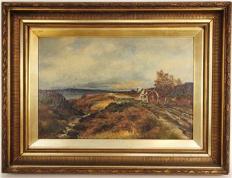 A horse and trap surmounting a hilltop - Albert Edward Boler