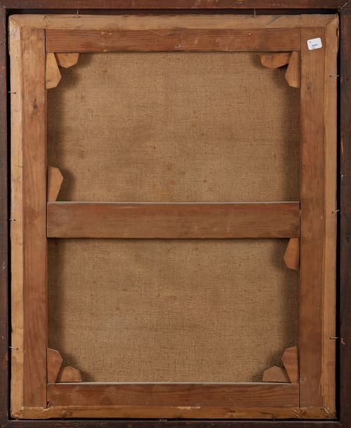 Artwork by Michel Ghislain Stapleaux, Portrait of a woman wearing a lace headdress, Made of oil on canvas