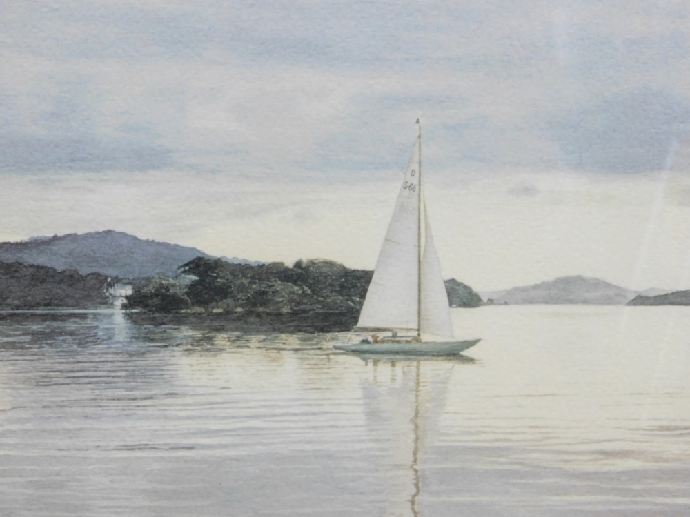 Artwork by Michael Revers, Yacht on calm waters, Made of print