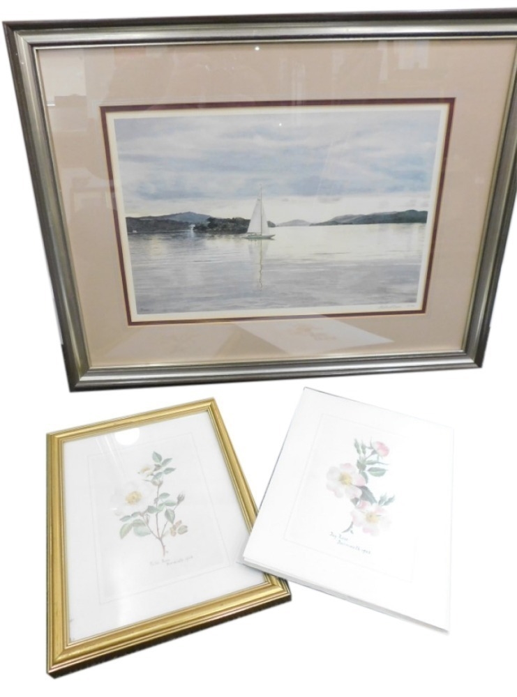 Artwork by Michael Revers, Yacht on calm waters, Made of print
