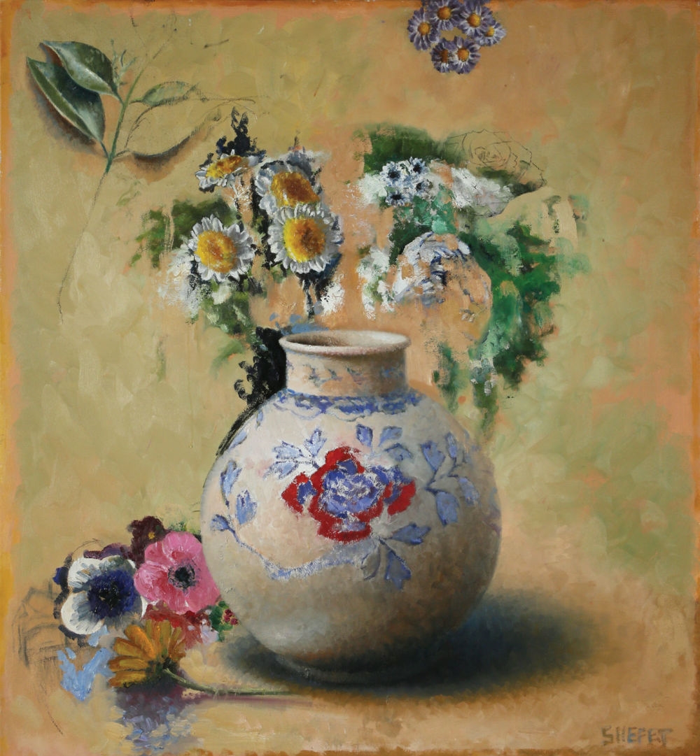 Artwork by Amir Shefet, Flower Vase, Made of Oil on canvas