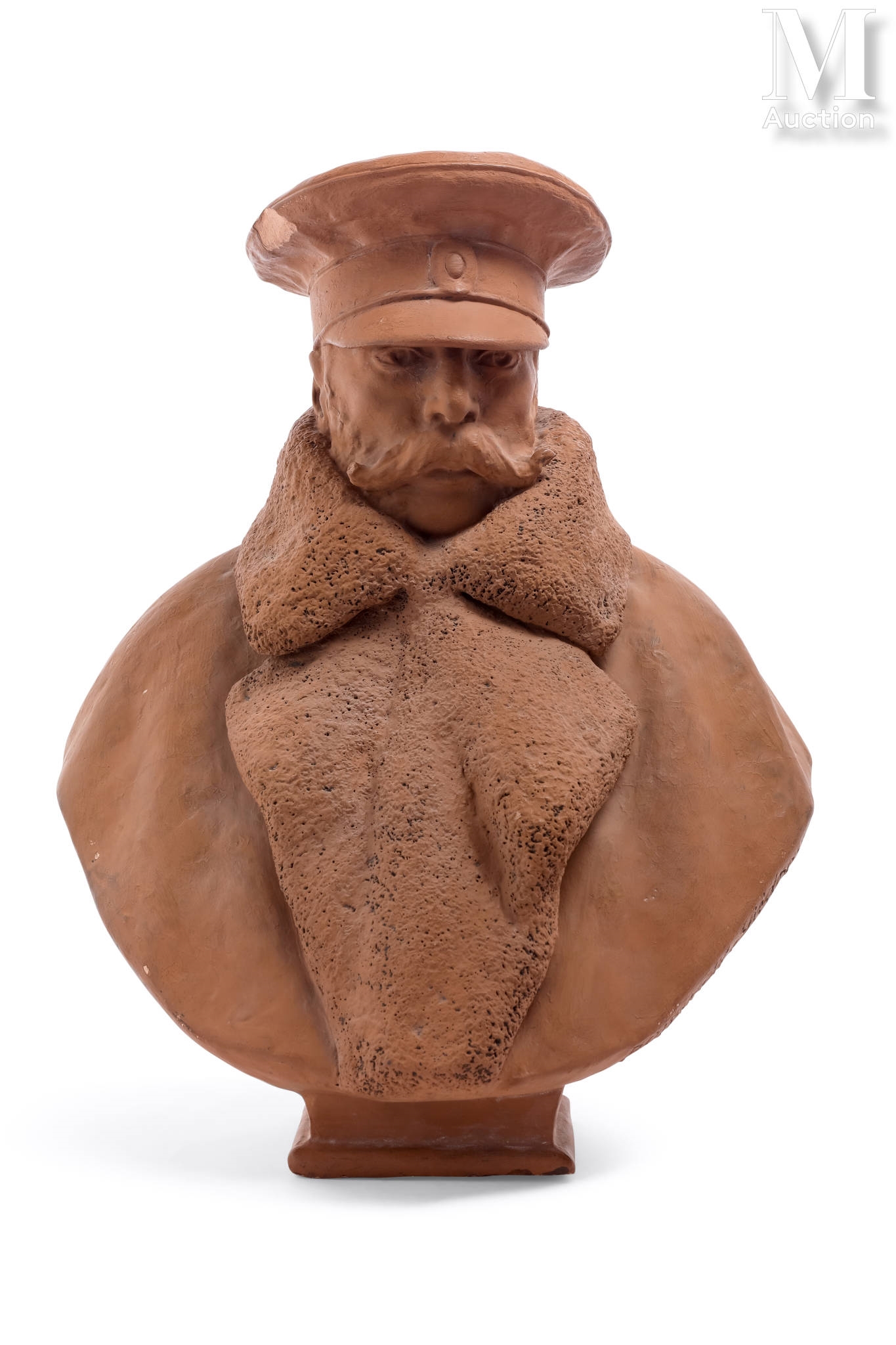 Artwork by Romuald Giedroyć, Portrait du tsar Alexandre II portant le manteau et la casquette du régiment des chevaliers de la garde impériale, Made of terracotta