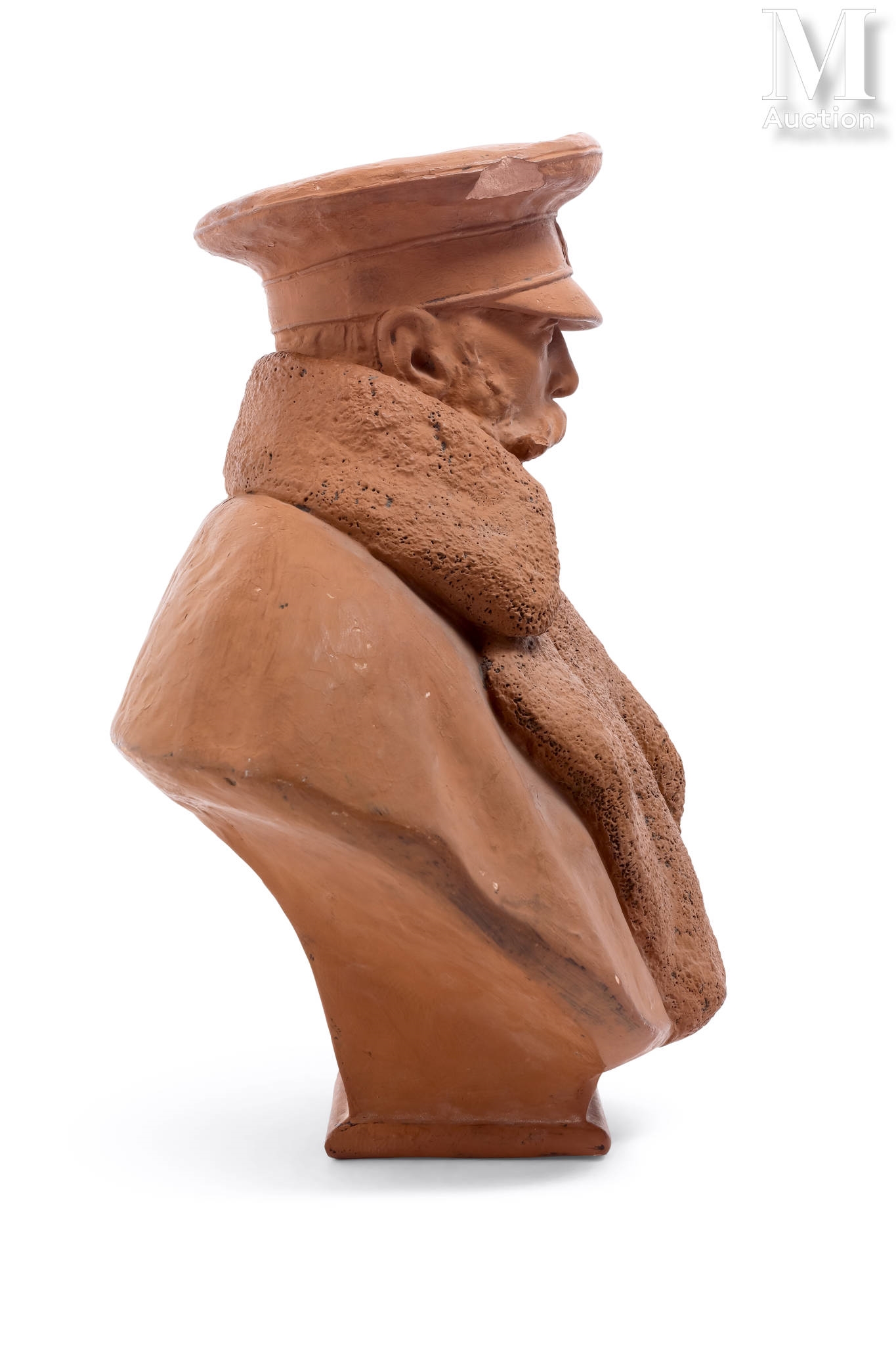 Artwork by Romuald Giedroyć, Portrait du tsar Alexandre II portant le manteau et la casquette du régiment des chevaliers de la garde impériale, Made of terracotta
