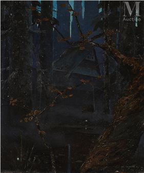La maison de Baba-Yaga au crépuscule - Nikolai Ivanoff