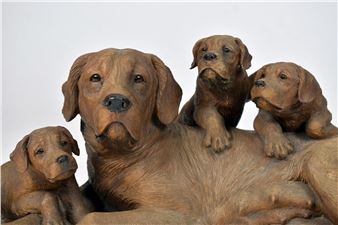 Mother dog and her pups - Walter Mader