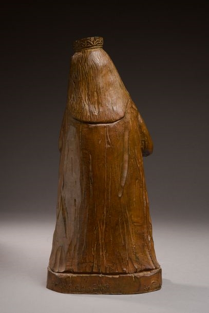 Artwork by Jean-Pierre Weiller, Virgin and child crowned; Christ on the cross;  Virgin and Child, Made of Bronze with brown patina; Bronze with brown patina and strass; plaster