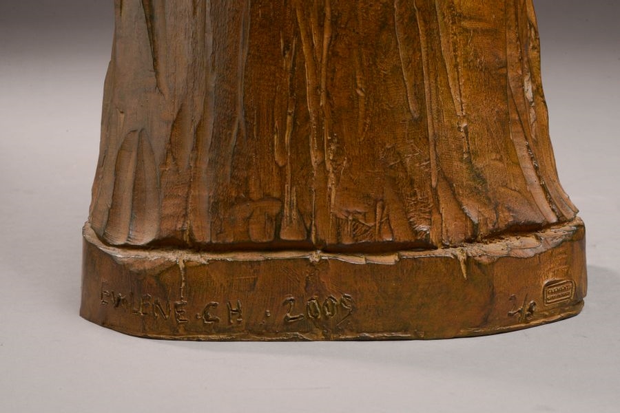 Artwork by Jean-Pierre Weiller, Virgin and child crowned; Christ on the cross;  Virgin and Child, Made of Bronze with brown patina; Bronze with brown patina and strass; plaster