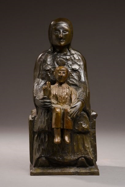Artwork by Jean-Pierre Weiller, Virgin and child; Virgin and child, sedes sapientae, Made of Bronze with brown patina (2)