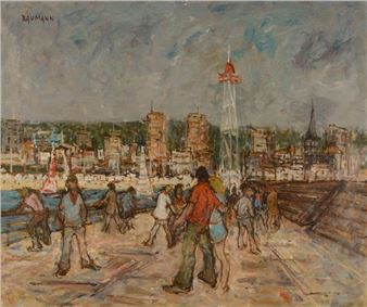 Walkers on the Le Havre seawall - Robert Raumann