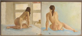 Female nude from behind; Female nude in profile - Clement Boyer