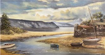 Abersoch; Dolbadarn Castle and surrounding scenery; hillside track overlooking lake; Llyn Ogwen; Porthmadog; Ogwen Falls and Tryfan; River Glaslyn - Dorothea Buxton-Hyde