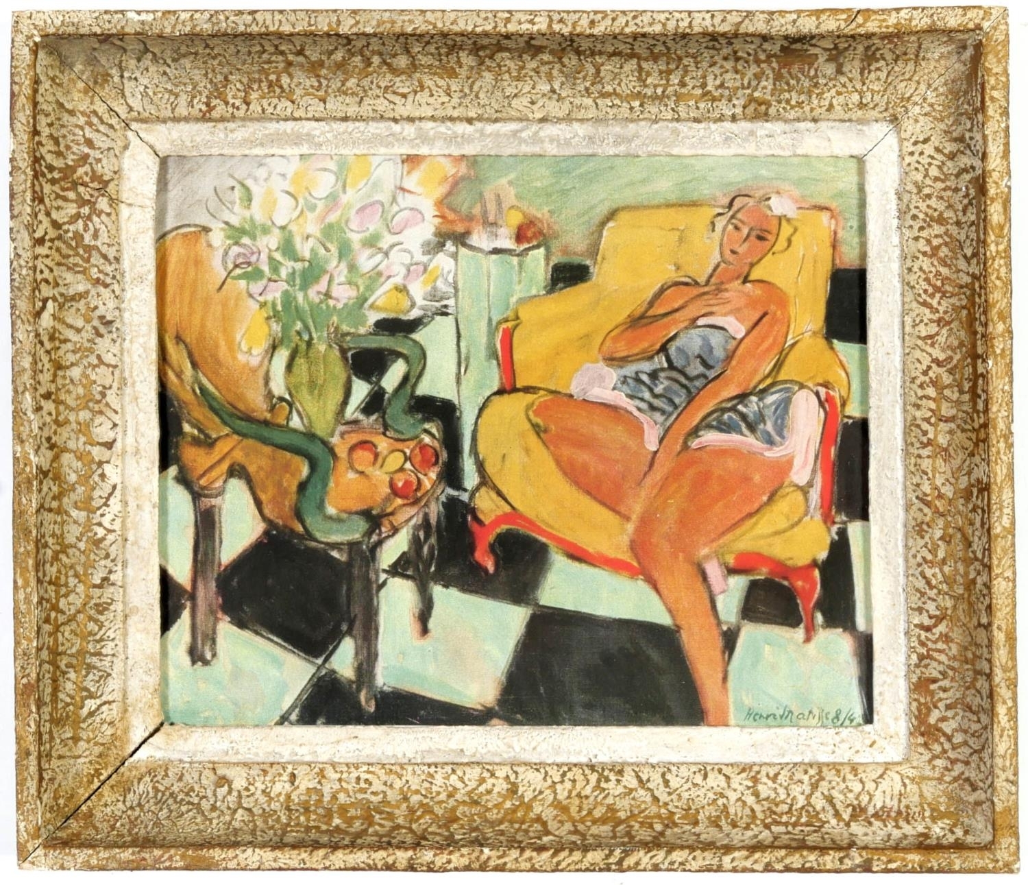 Femme assise sur une chaise janue by Henri Matisse