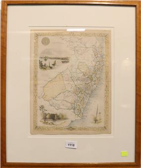New South Wales. An original hand-coloured steel-engraved map - John Tallis