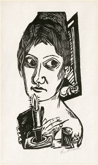 Frau mit Kerze by Max Beckmann, 1920