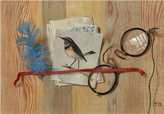 "Natur mort c ptitschkoj“ (Stilleben mit Vögelchen) - Demjanenko Tatjana Konstantinovna