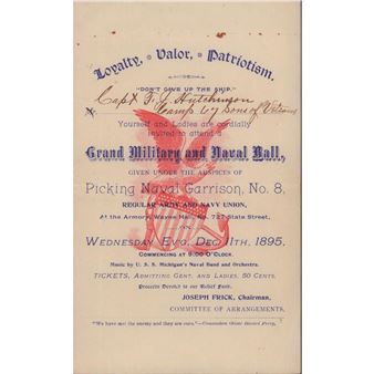 Grand Military, Naval Ball Invitation, F.J. Hutchinson - J. Hutchinson