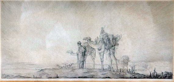 Edward Julius Detmold | CAMEL RIDERS IN THE DESERT | MutualArt