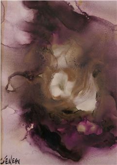 Composition Abstraite violet blanc. - Geneau