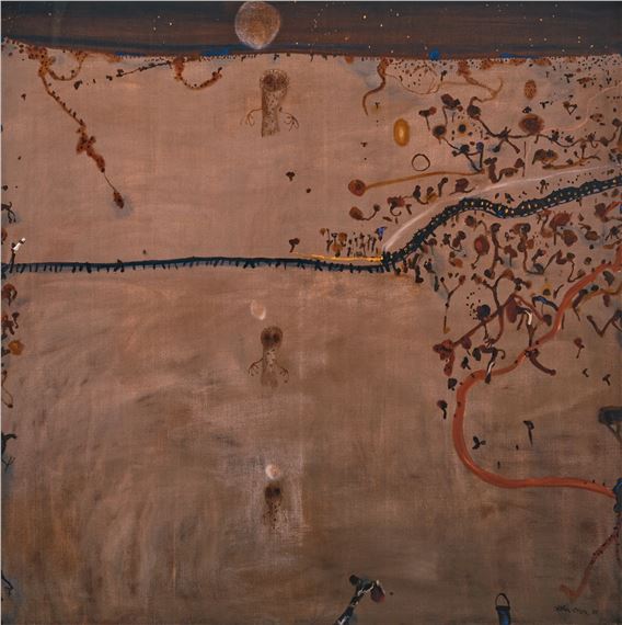 Night Train and Owls by John Olsen