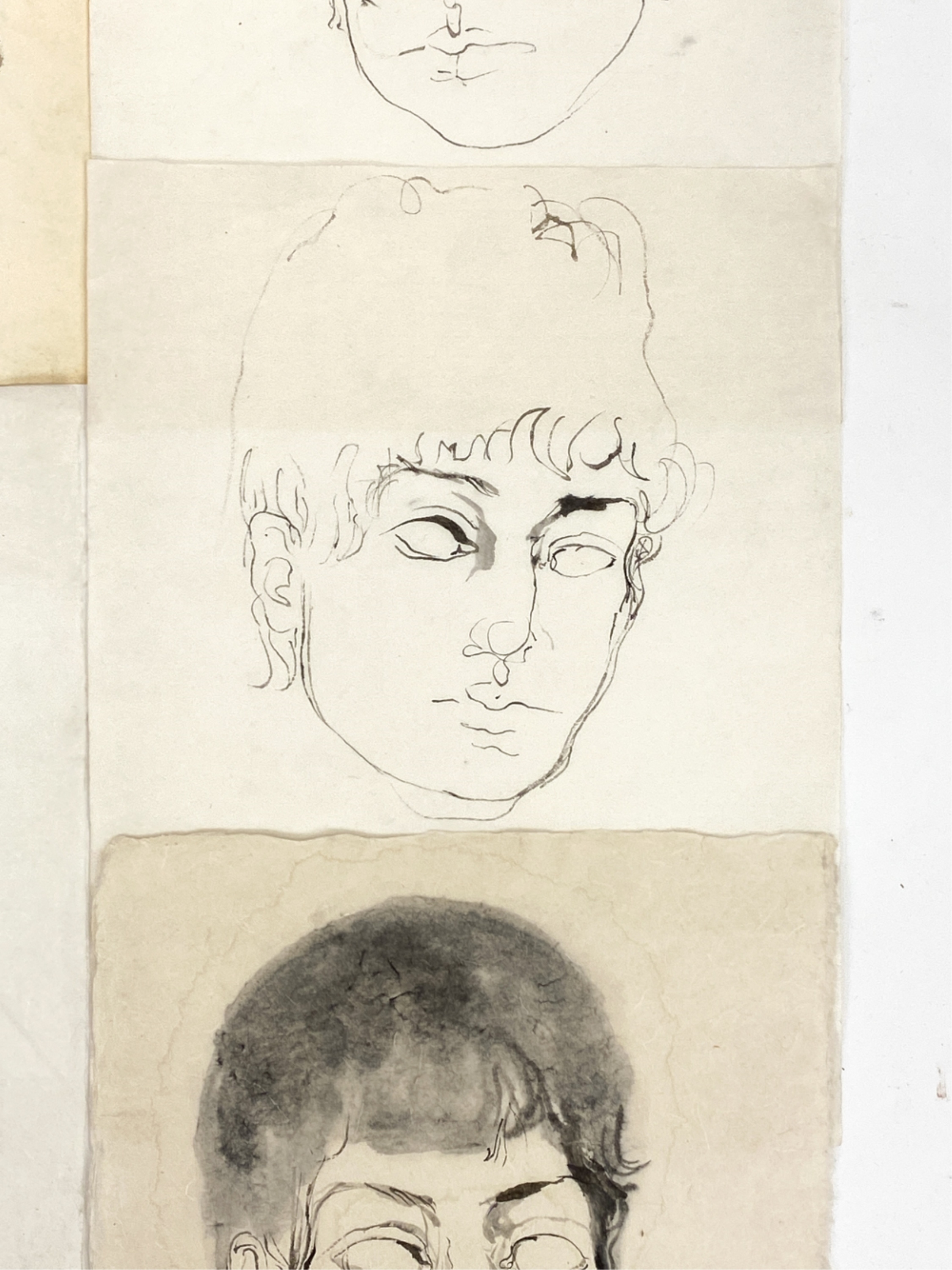 Artwork by Ethel Edwards, Untitled; Nude; Three Portraits, Made of double-sided watercolor (1); ink on japan (4)