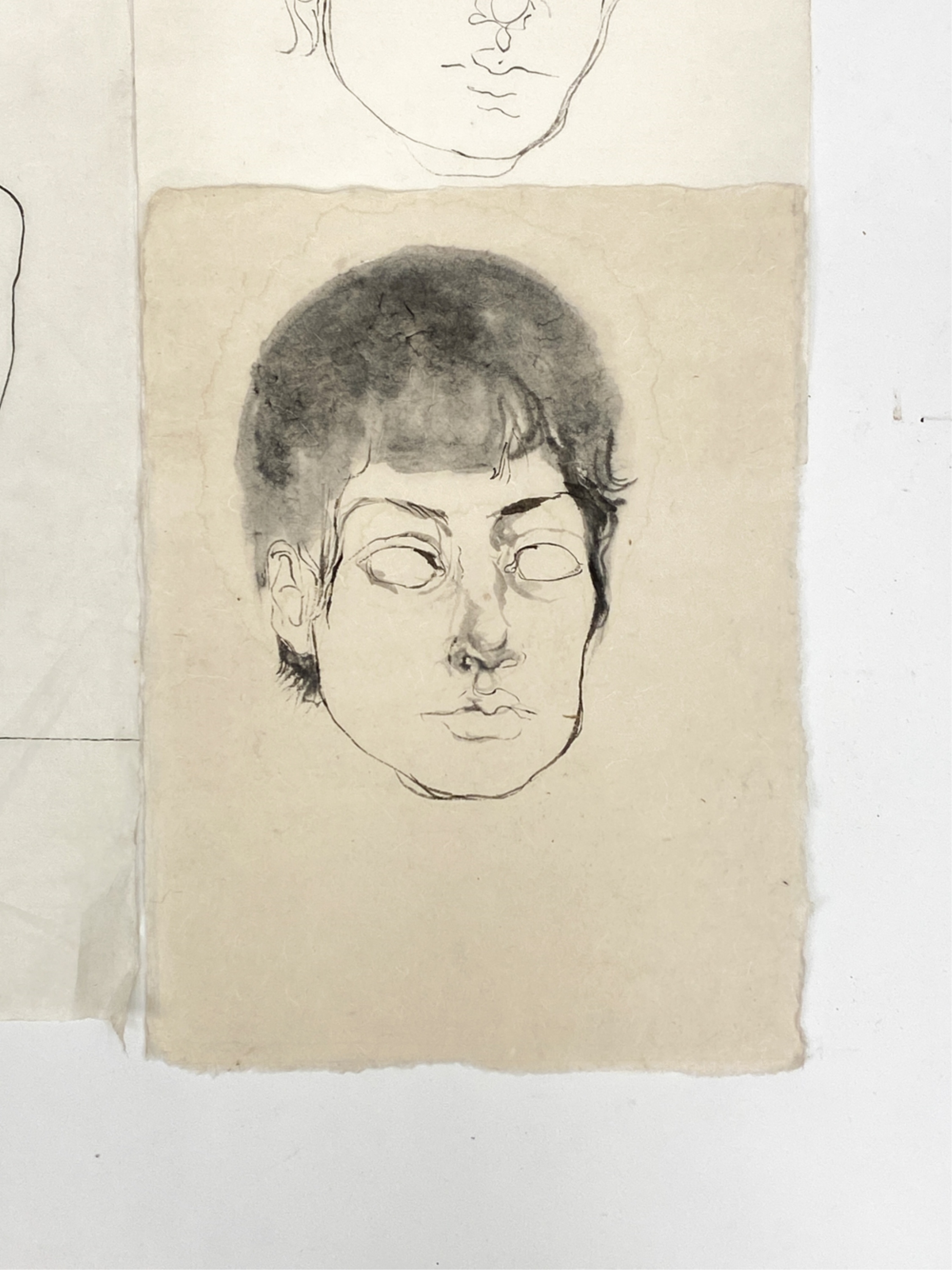 Artwork by Ethel Edwards, Untitled; Nude; Three Portraits, Made of double-sided watercolor (1); ink on japan (4)