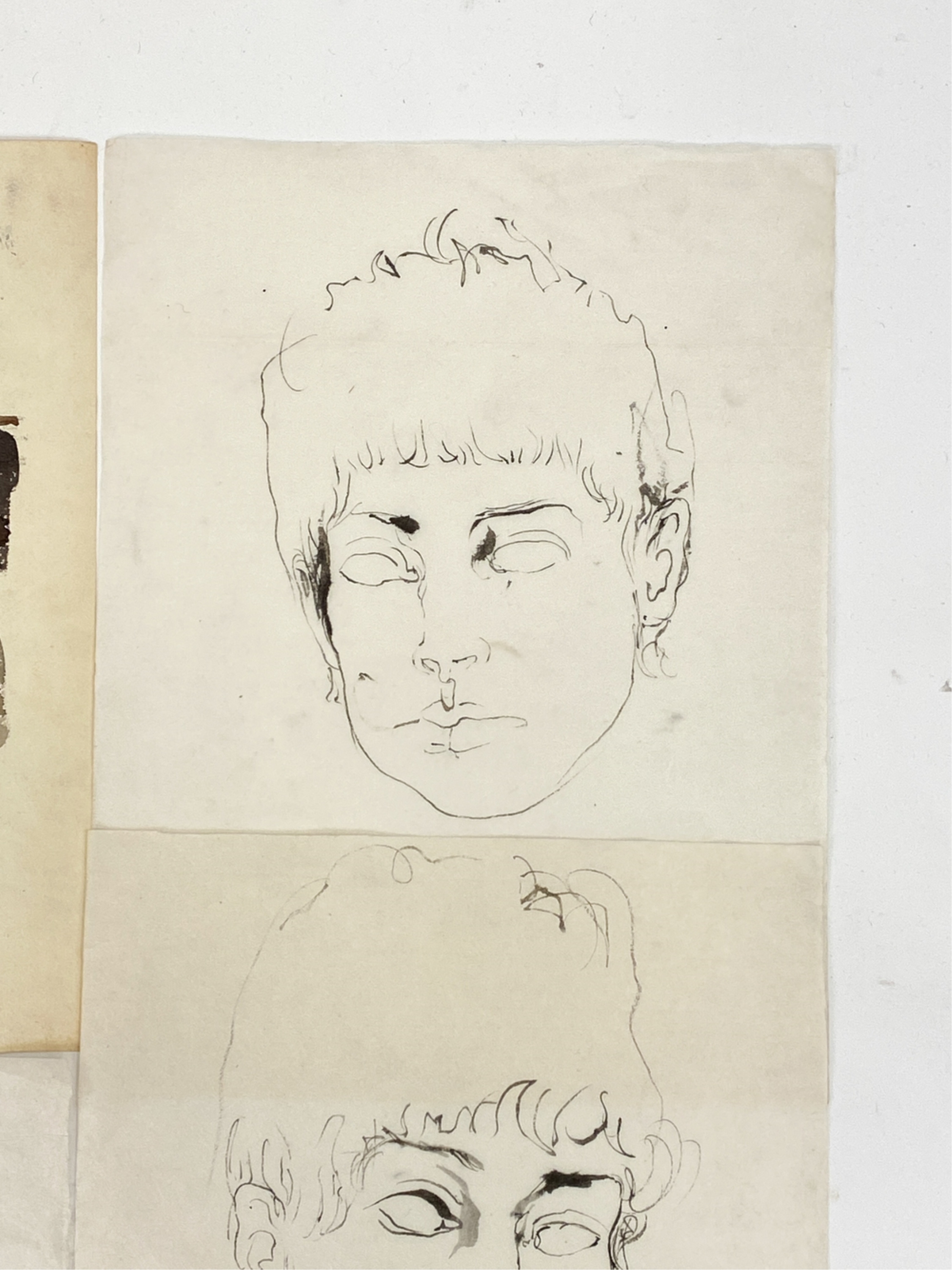 Artwork by Ethel Edwards, Untitled; Nude; Three Portraits, Made of double-sided watercolor (1); ink on japan (4)