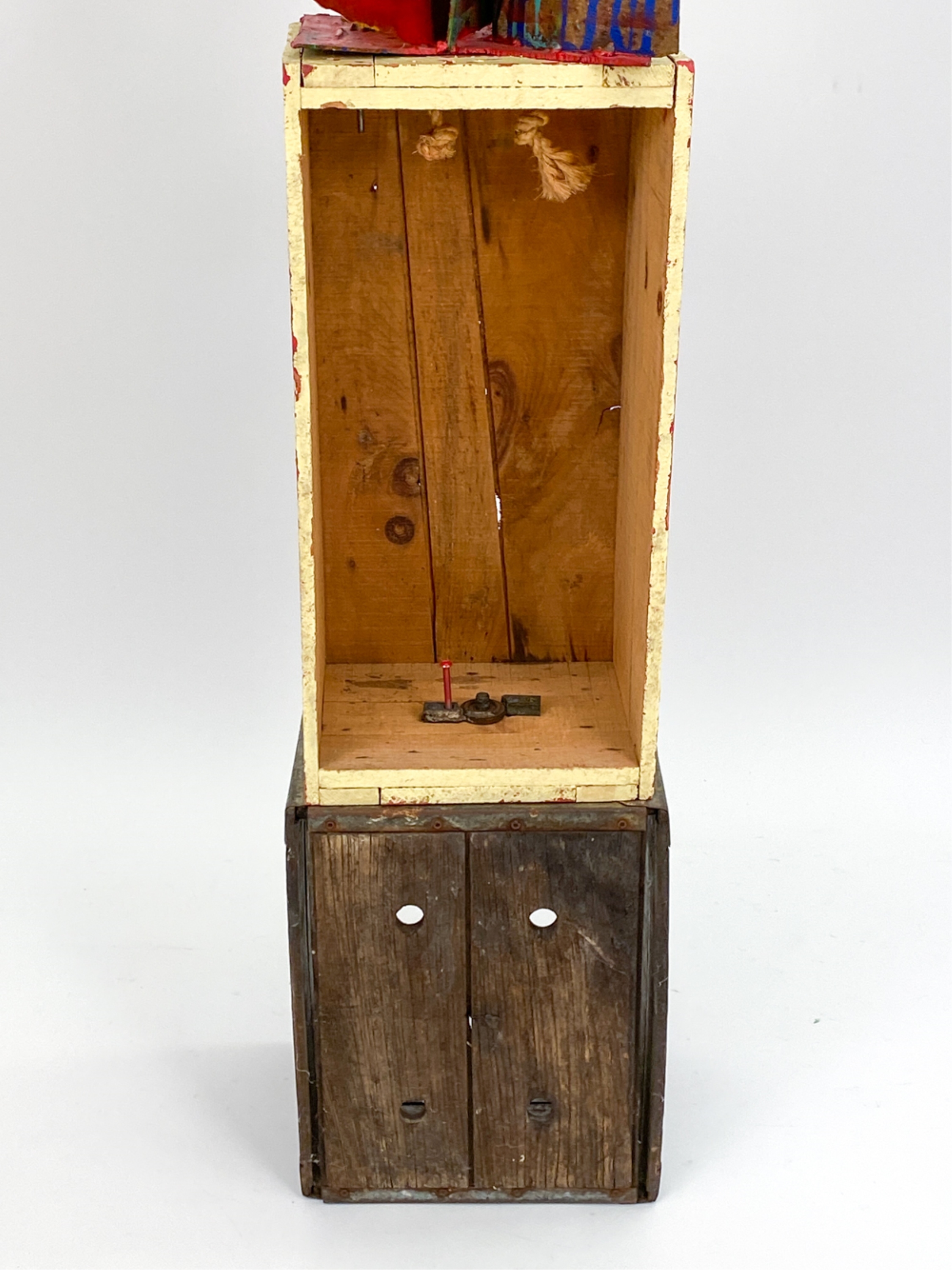 Artwork by Elise Black, ELISE BLACK CONTEMPORARY MIXED MEDIA SCULPTURE, Made of painted metal on found