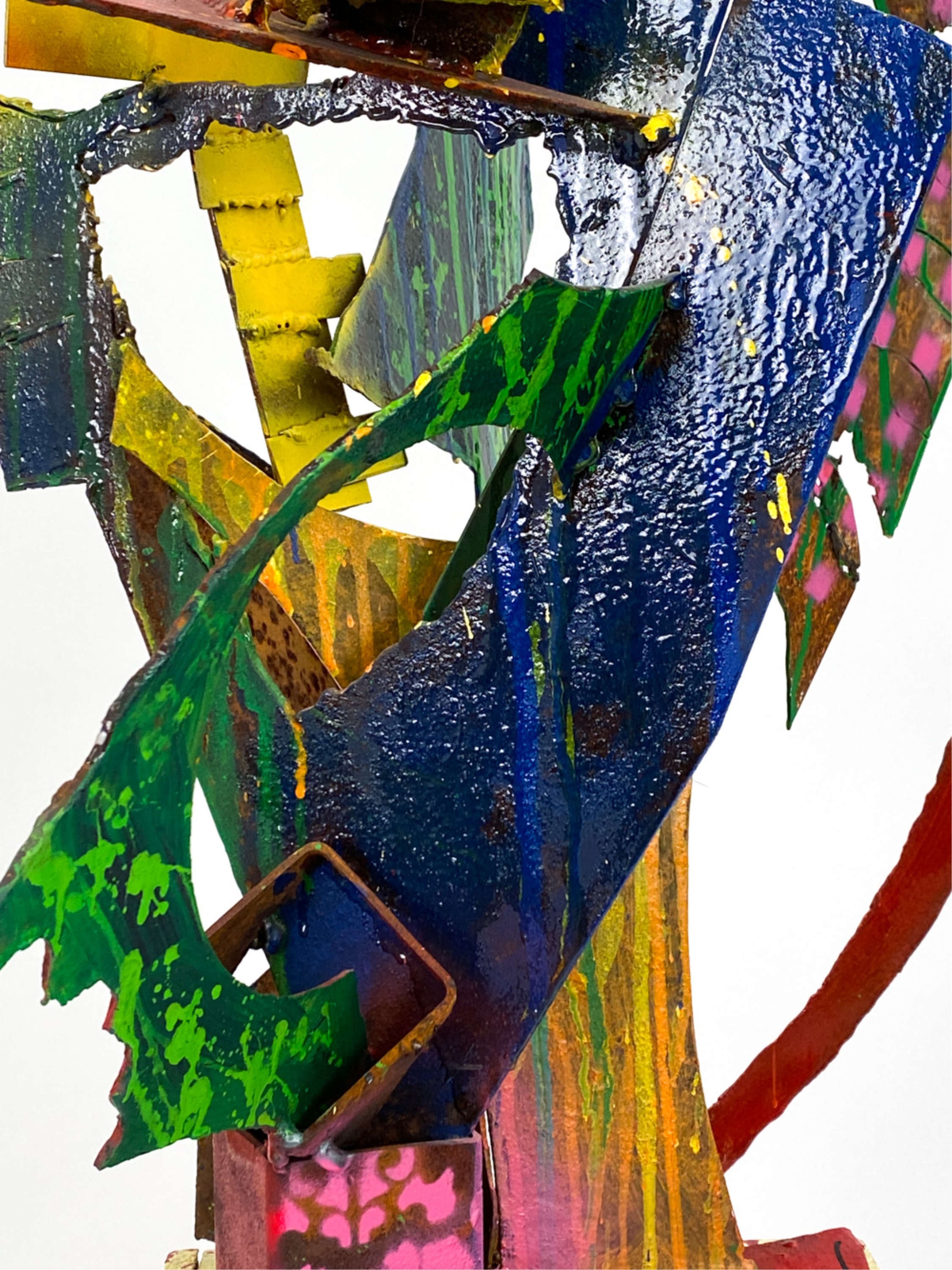 Artwork by Elise Black, ELISE BLACK CONTEMPORARY MIXED MEDIA SCULPTURE, Made of painted metal on found