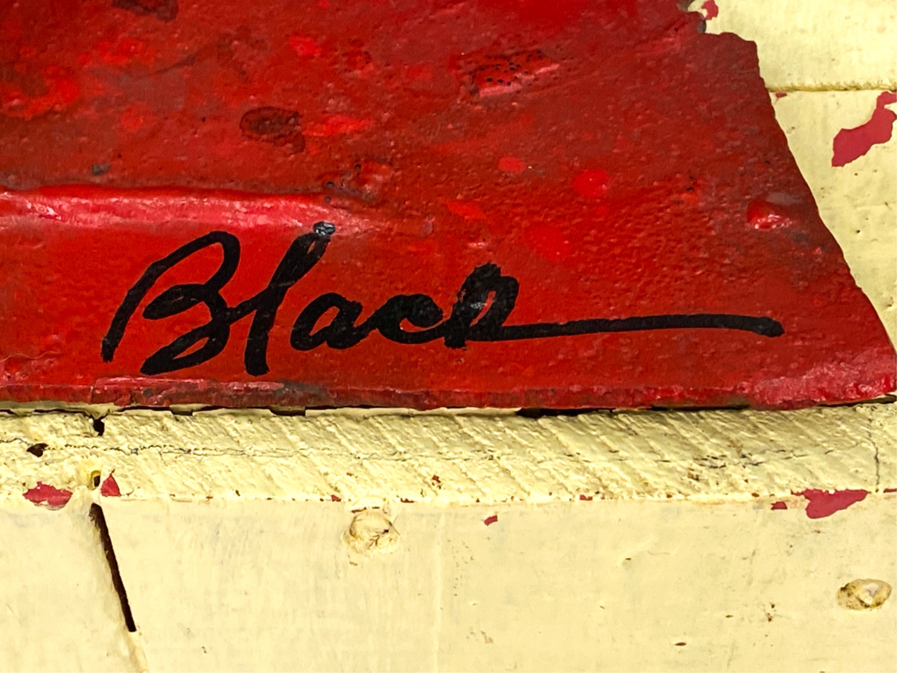 Artwork by Elise Black, ELISE BLACK CONTEMPORARY MIXED MEDIA SCULPTURE, Made of painted metal on found