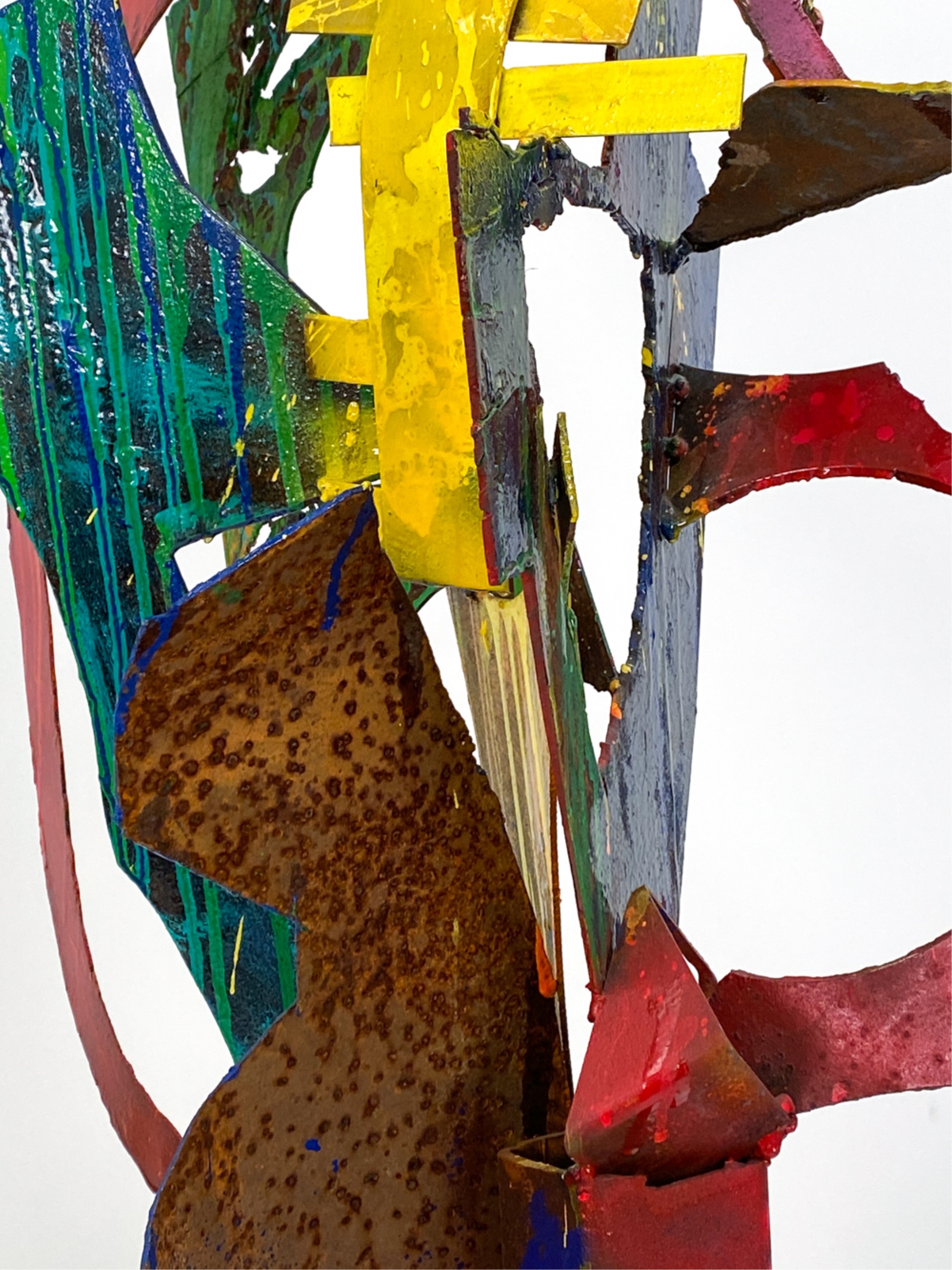 Artwork by Elise Black, ELISE BLACK CONTEMPORARY MIXED MEDIA SCULPTURE, Made of painted metal on found