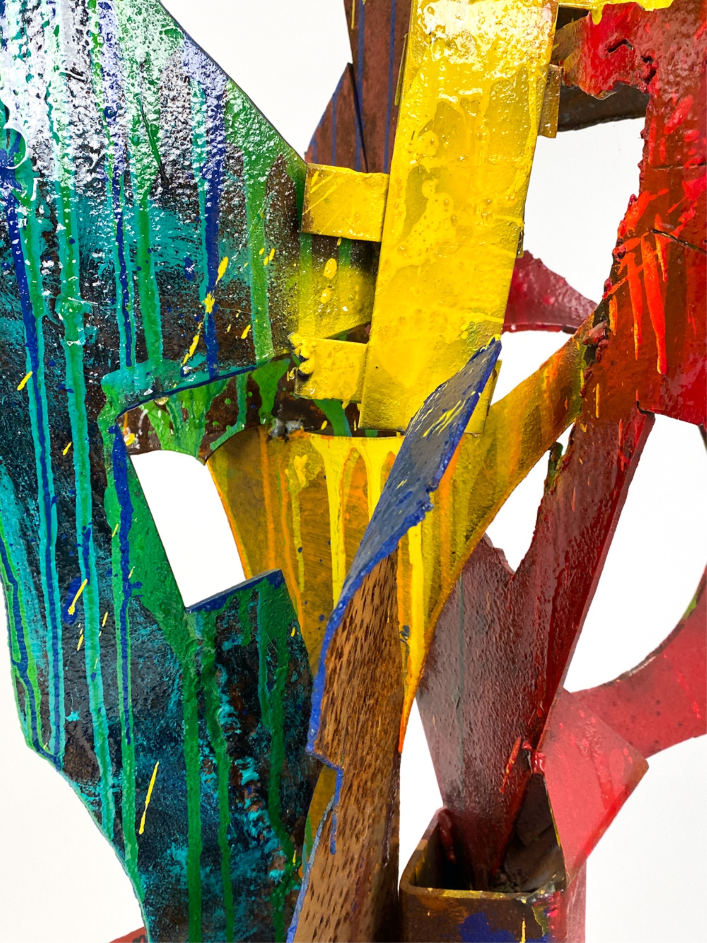 Artwork by Elise Black, ELISE BLACK CONTEMPORARY MIXED MEDIA SCULPTURE, Made of painted metal on found