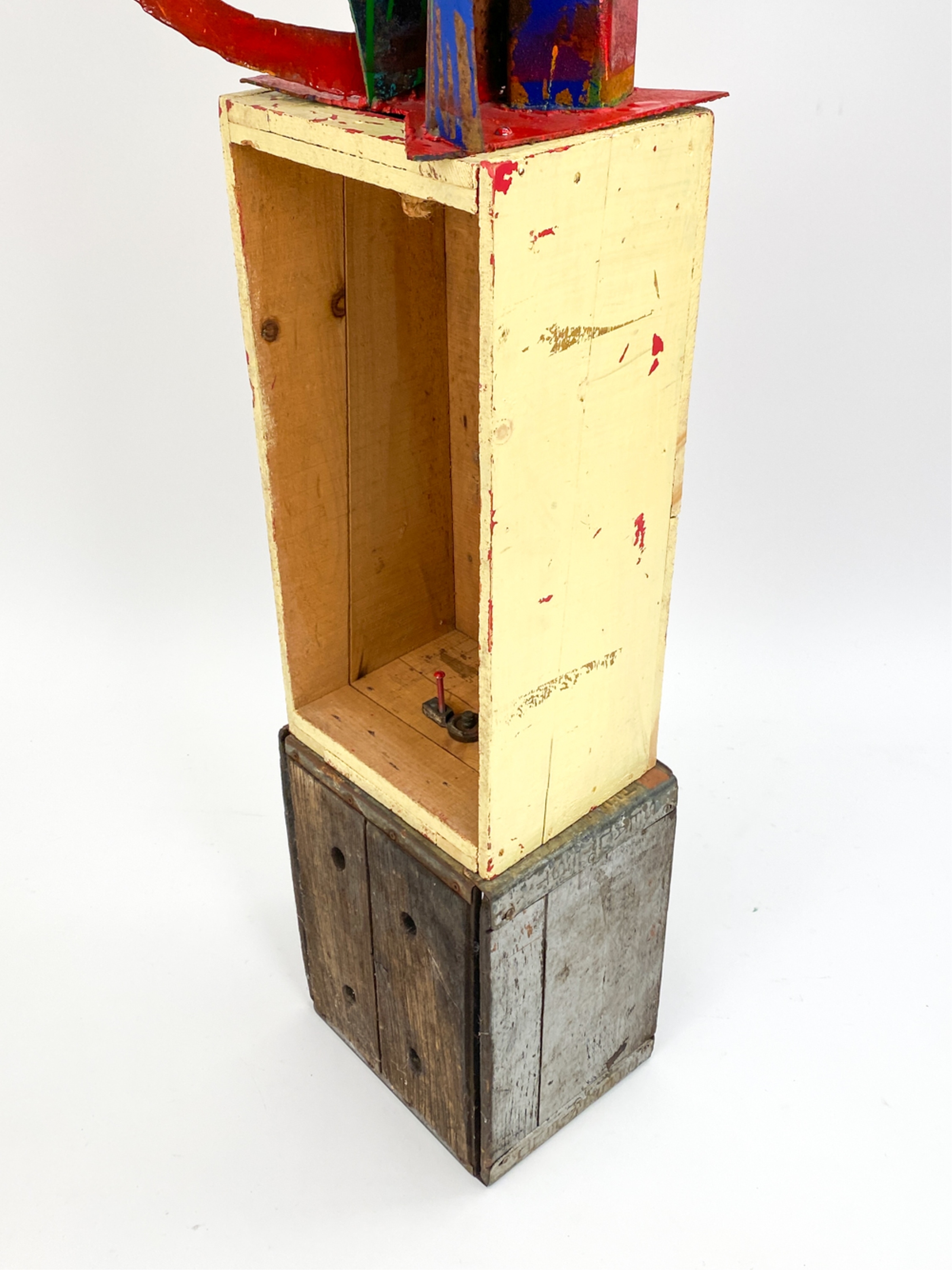 Artwork by Elise Black, ELISE BLACK CONTEMPORARY MIXED MEDIA SCULPTURE, Made of painted metal on found