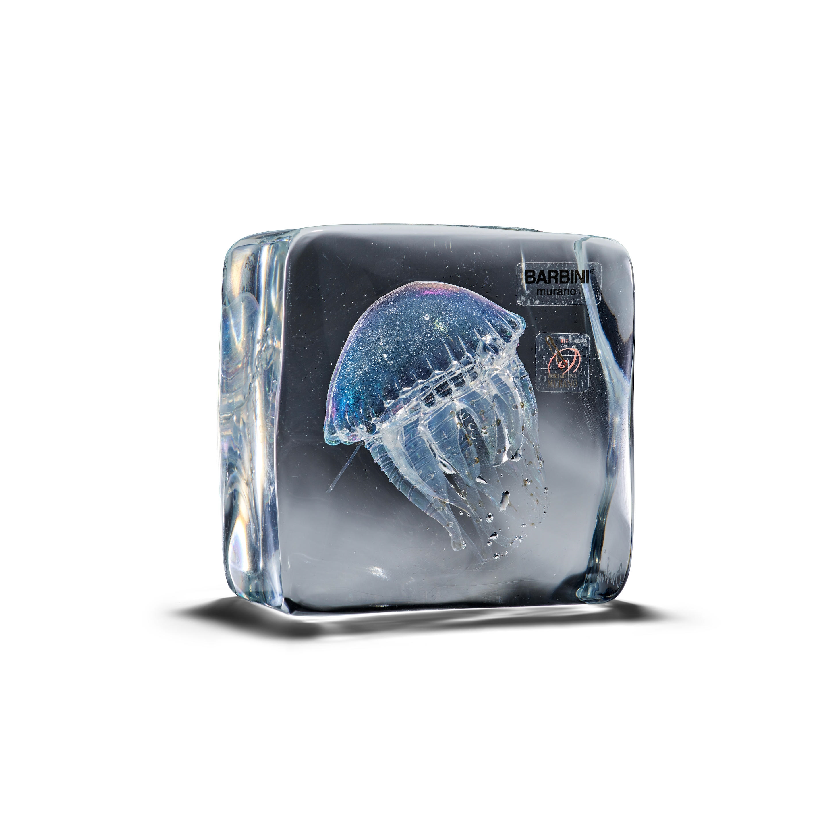 Alfredo Barbini Aquarium Sculpture with Jellyfish MutualArt