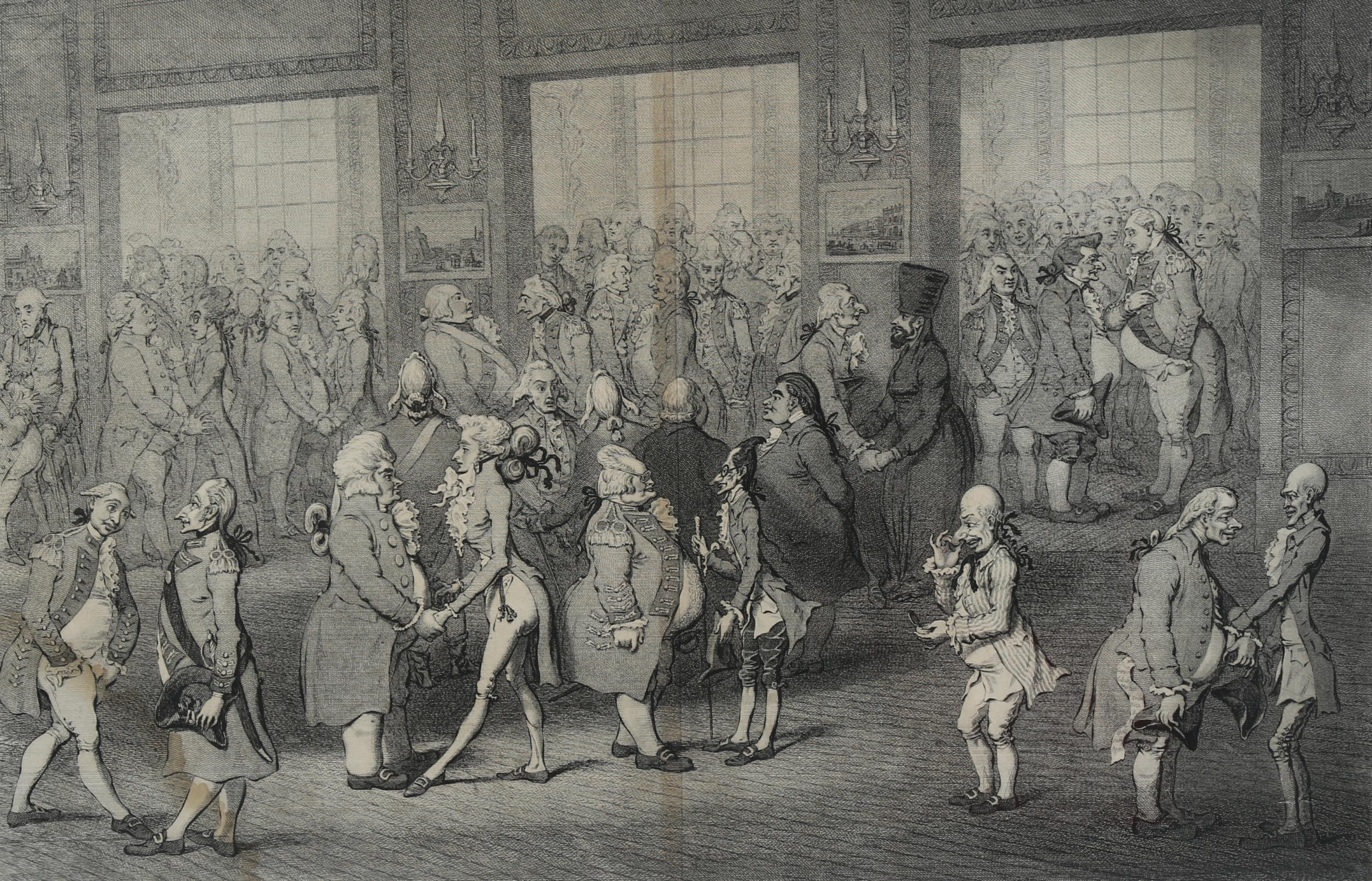 Artwork by James Gillray, the Bengal Levee, Made of engraving