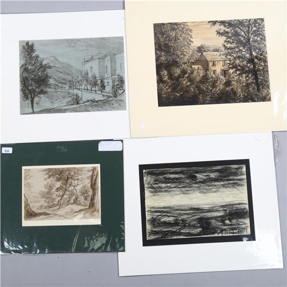 Gerald Judah Ososki | 4 original ink and wash drawings | MutualArt